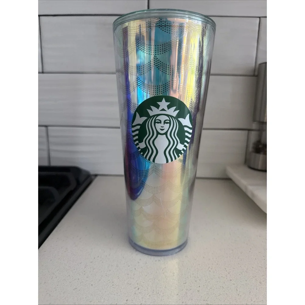 Starbucks Iridescent Mermaid Scale Tumbler 24 Fl Oz Cup Summer 2020 NEW No LID